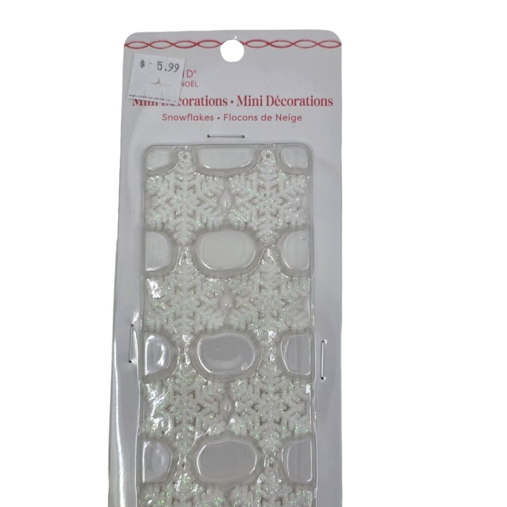 Ashland Mini White Sparkle Snowflakes 8 pcs Mini Decorations NEW